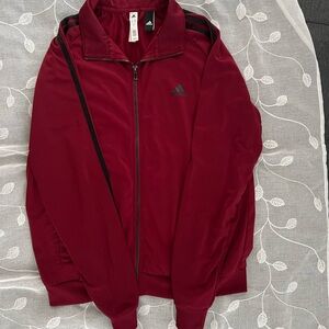 Adidas Men's Burgundy Windbreaker Jacket